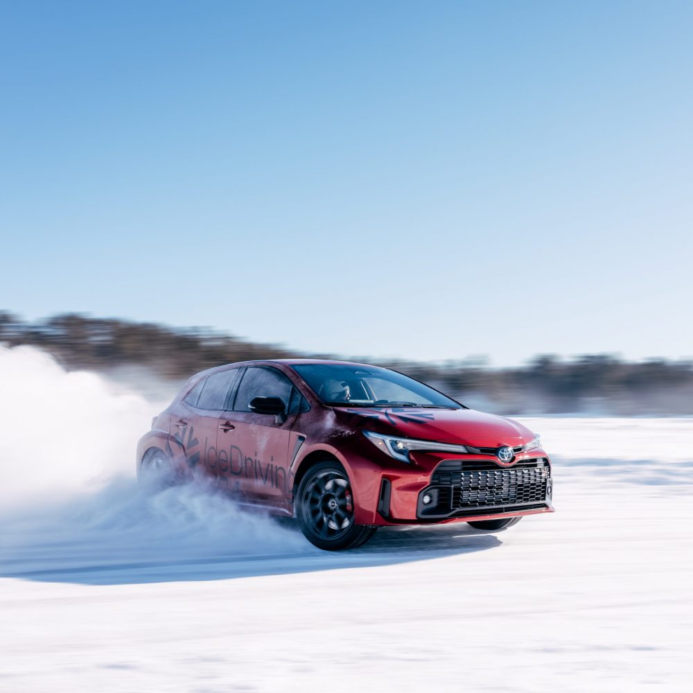 frozen lake ice track driving experience