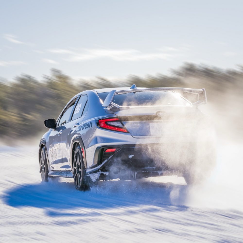sports cars drifting on ice circuit